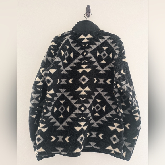 Old Navy Fleece Men's Large Cozy Sherpa Half Zip Mock-Neck Sweatshirt Aztec - Picture 13 of 16